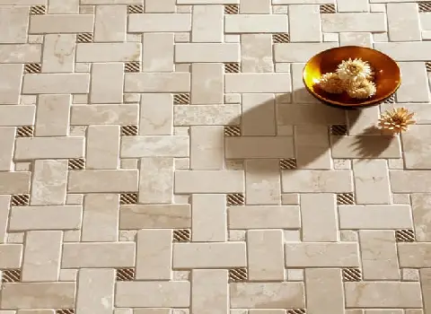 سنگ دکوراتیو حصیری؛ مناسب آشپزخانه (سفید مشکی کرم) قابل شستشو