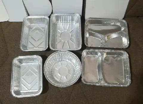 ظروف یکبار مصرف آلومینیومی؛ بشقاب لیوان قابل بازیافت 2 مدل مستطیل گرد