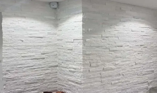 سنگ آنتیک سفید؛ تزئینی رزینی (4 6) سانتی متر نمای بیرونی ساختمان