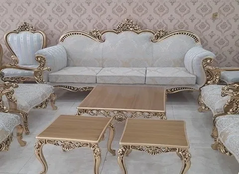 مبل چوب گردو + قیمت مبل سلطنتی چوب گردو