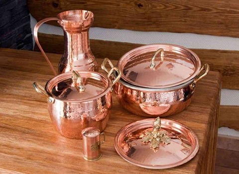 ظروف مسی پذیرایی و سرویس کامل آن با طرح های جدید