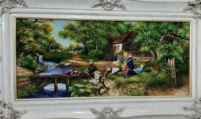 تابلو فرش لاکچری؛ تصویر طبیعت چهره افراد دستی ماشینی (50*70 50*35 200*300) سانتی متر