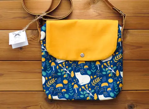 کیف دوشی پارچه ای؛ چرم برزنت کتان 2 طرح راه راه سنتی