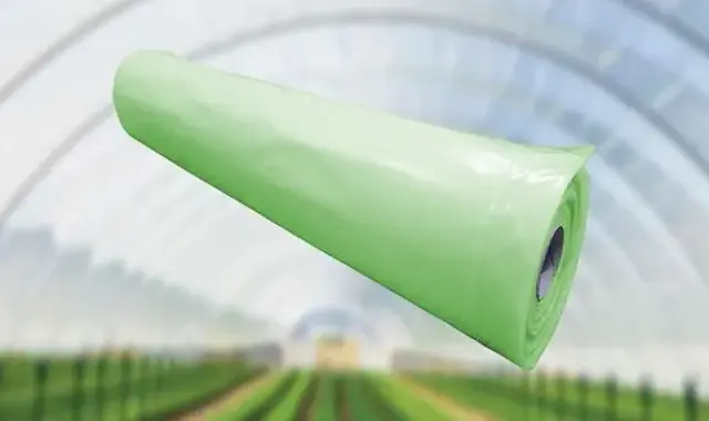 نایلون پوشش گلخانه؛ پلی اتیلن کوپلیمر کنترل دما 2 رنگ شفاف سبز