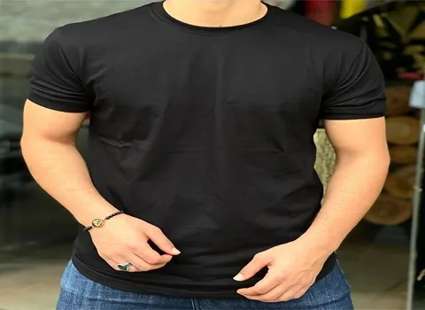 قیمت و خرید تیشرت مردانه مشکی ساده با مشخصات کامل