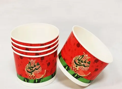 ظرف یکبار مصرف تم یلدا؛ گیاهی کاغذی سنتی قرمز محکم durable