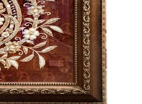 تابلو سرمه دوزی شده؛ دستی زینتی 2 نوع ترمه ابریشم