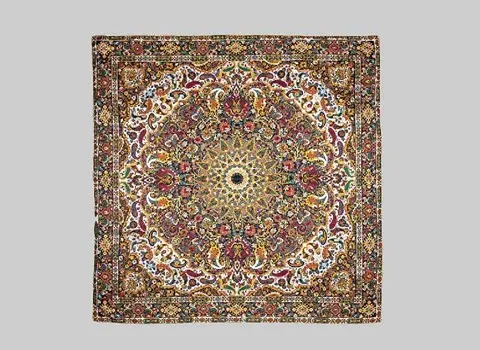 ترمه عدل باغ بهشت؛ ساده مغزی دوزی جنس الیاف طبیعی ابعاد (100*100)