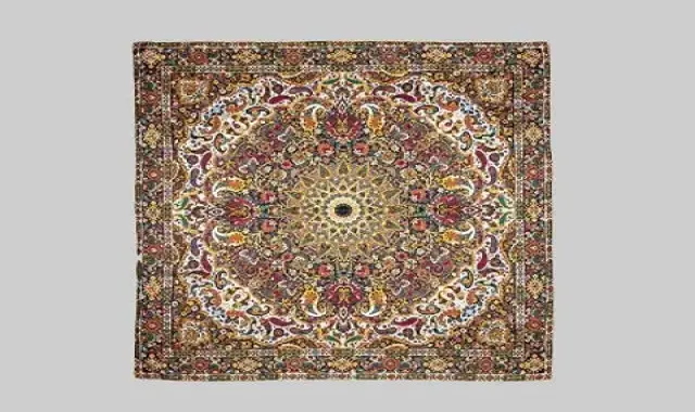 ترمه عدل باغ بهشت؛ ساده مغزی دوزی جنس الیاف طبیعی ابعاد (100*100)