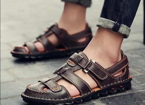 خرید کفش صندل چرم مردانه تبریز با قیمت استثنایی