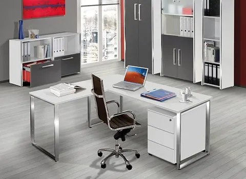 میز اداری پایه فلزی؛ مدرن سنتی 3 شکل مربع مستطیل چند ضلعی