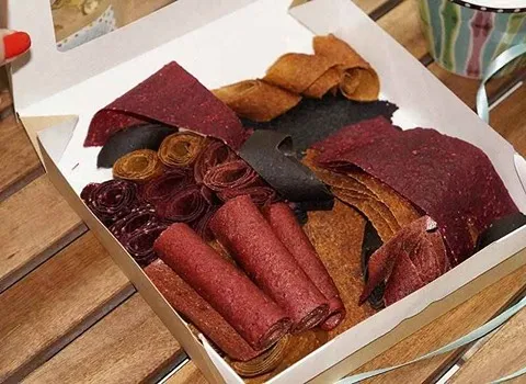 لواشک پذیرایی؛ هلو آلو سیب 2 نوع لقمه ای برگه ای