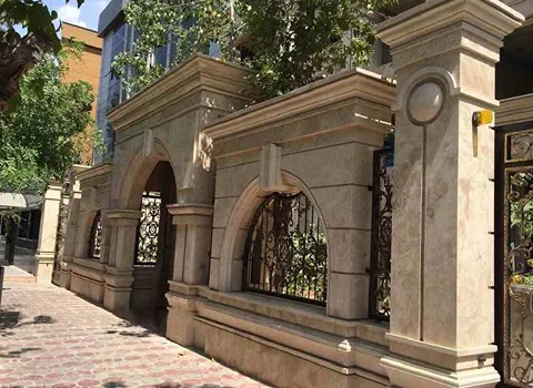 سنگ نمای ساختمان رومی؛ سفید کرم 3 نوع آنتیک کات بروکن تیشه ای