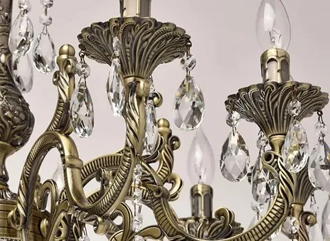 لوستر برنز اصل؛ کریستال شفاف رنگ ثابت Stainless