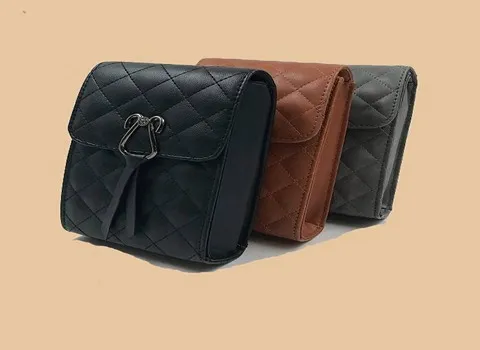 کیف کمری ایستاده؛ مقاوم ضدآب (مشکی سبز قهوه ای) پارچه ای برزنتی