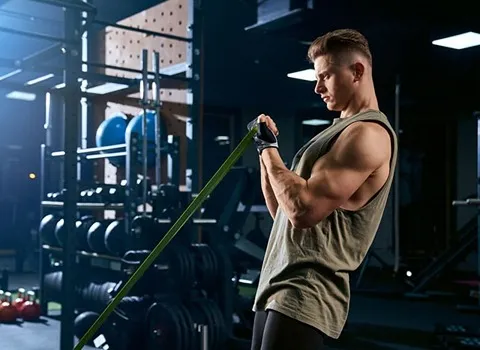 لباس ورزشی بدنسازی؛ سبز مشکی پنبه ای نخ پلاستیک Bodybuilding