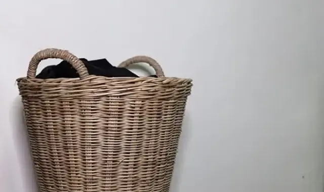 سبد حصیری رخت چرک؛ قهوه ای درب دار 3 سایز کوچک متوسط بزرگ