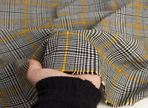 پارچه کشمیر برای شال؛ موی بز بافت متراکم (چهار خانه تک رنگ) Kashmir