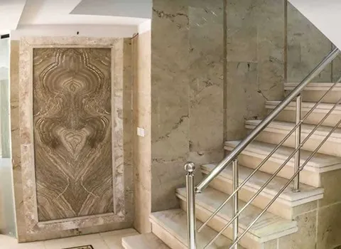 سنگ پله تراورتن؛ لوکس درخشان مرغوب 3 رنگ سفید قرمز گردویی