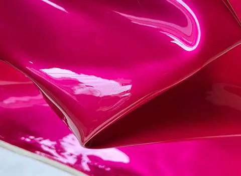 چرم مصنوعی صورتی؛ کیف کفش مقاوم 2 نوع (ساده طرح دار) leather