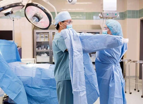 لباس کار بیمارستانی؛ تترون ترگال آبی صورتی مانتو پیراهن Pants