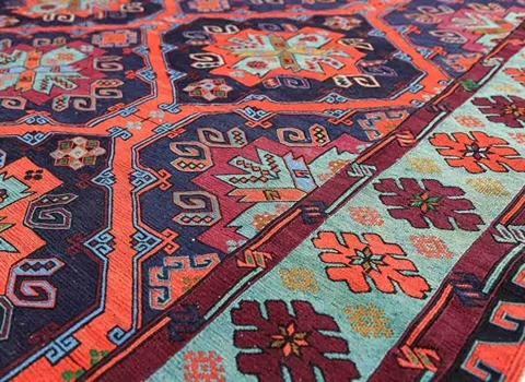 فرش تمام ابریشم ماشینی (قالی) قالیچه کناره دارای عمر بالا پرزدهی کم