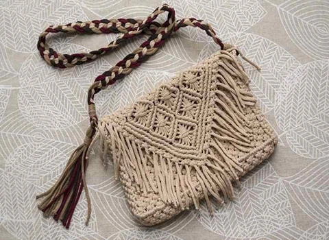 کیف مکرومه بافی ساده؛ ریز درشت بافت دوام بالا light