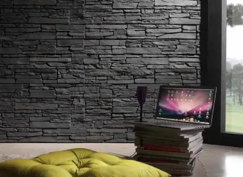 سنگ تزئینی برای راهرو؛ سیمانی گچی 2 رنگ مشکی طوسی