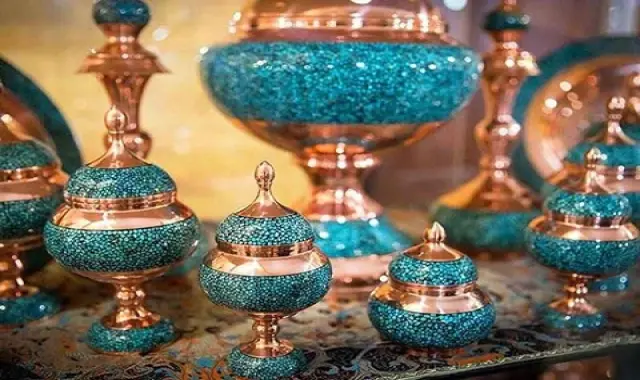سنگ فیروزه نیشابور برای فیروزه کوبی؛ فسفات مس 2 کاربرد ظروف انگشتر