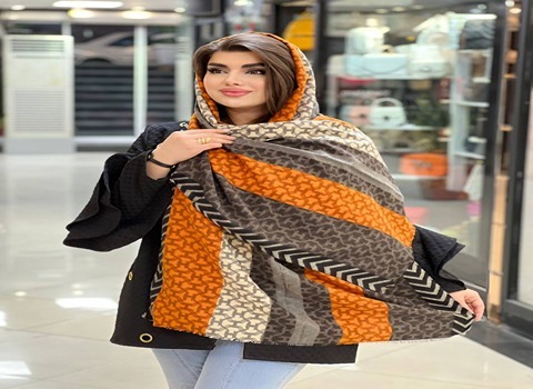 شال پاییزه موهر؛ ساده پلنگی ترمه جناقی 3 رنگ صورتی مشکی سفید