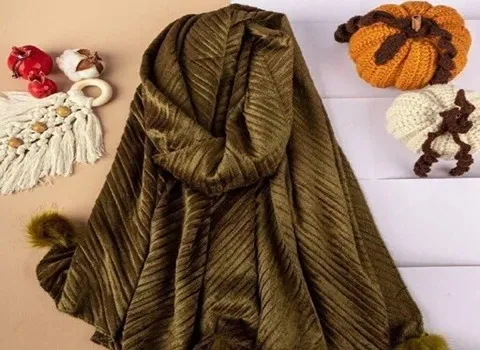 شال موهر ایرانی؛ ساده پلنگی چهار خانه رنگ (طوسی قهوه ای شتری)