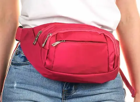 کیف کمری کوله شو؛ سبک با کیفیت 3 جنس برزنت هولوگرامی پارچه ای Red