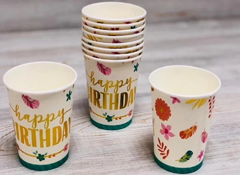 لیوان یکبار مصرف کاغذی 500 عددی؛ درب دار ساده سایز بزرگ کوچک