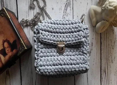 کیف مجلسی مکرومه؛ کار دست کم هزینه تزیین (مروارید منجوق) بدون قلاب