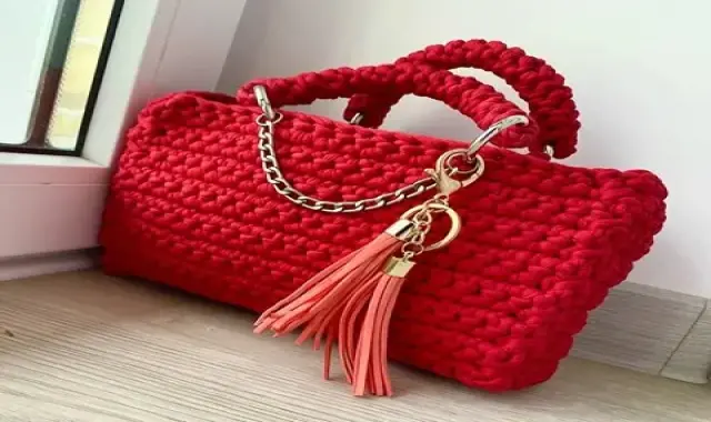 کیف مکرومه مجلسی Bag سبک مقاوم مدل گرد مجلسی رنگ (تاریک روشن)