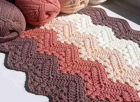 خرید و قیمت پتو قلاب بافی زیگزاگ