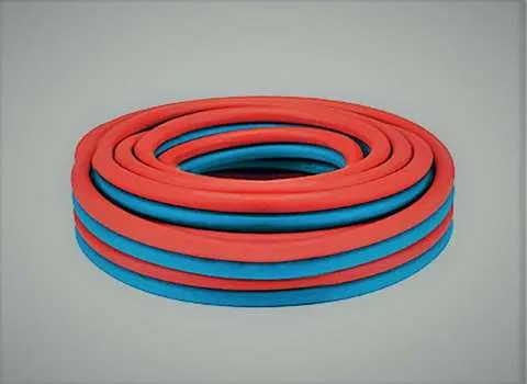 شیلنگ دوقلو جوشکاری؛ گرانول ابریشم لاستیک 100 متر