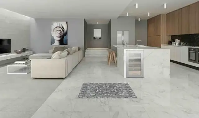 سنگ مرمریت گوهره خرم آباد؛ سفید سبز جگری صیقل پذیر Khorramabad