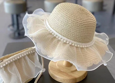 کلاه حصیری شیک؛ لبه پهن الیاف مصنوعی بادوام stylish