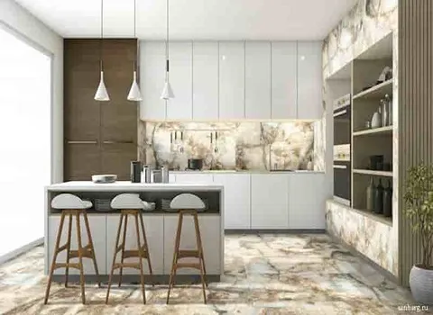 سنگ مرمریت نیریز؛ مجسمه سازی نمای داخلی طلایی شکلاتی سفید Iron carbonate