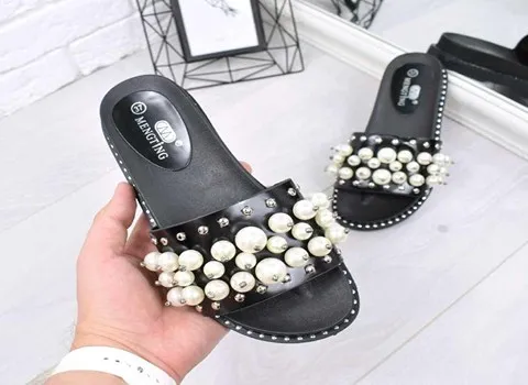 دمپایی بندری زنانه Slippers ساده مجلسی مهره های دوختی طول عمر بالا