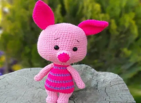 عروسک بافتنی حیوانات؛ سبک وزن 3 رنگ صورتی سبز قرمز