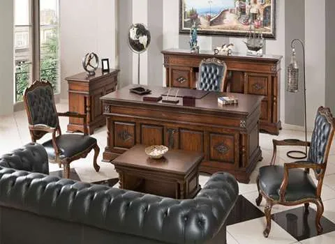 مبلمان اداری قزوین؛ چوب افرا گردو رویه پارچه سبک Furniture