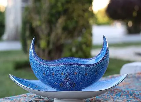 ظروف میناکاری روی فلز؛ کاسه بشقاب گلدان کوزه 2 نوع تزئینی دکوری dishes