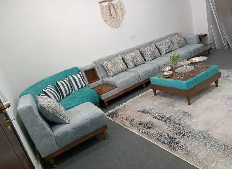 مبل راحتی 7 نفره ال؛ جنس (فوم چرم) ماندگاری بالا مدل L