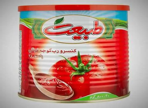 رب گوجه طبیعت؛ صنعتی فاقد مواد شیمیایی بسته بندی فلزی شیشه ای دبه ای