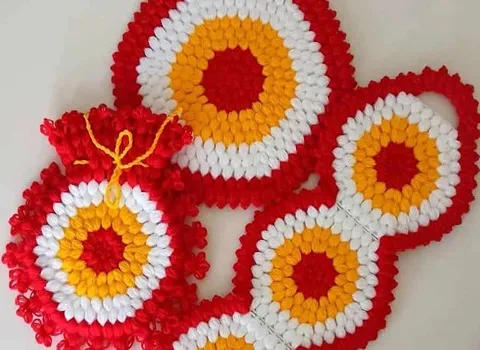 خرید طرح های جدید لیف بافتنی عروسکی + قیمت عالی