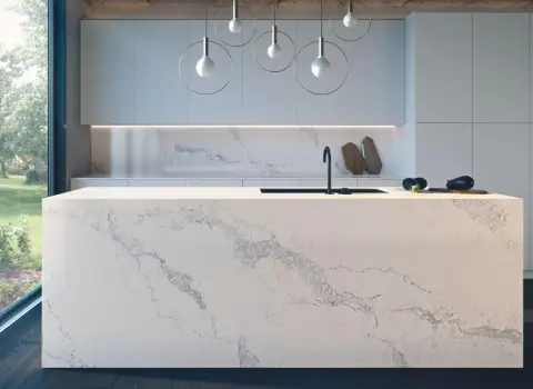 سنگ مرمر؛ تراورتن گرانیت 2 مدل سفید ساده رگه دار Marble