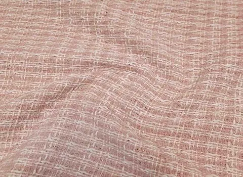 پارچه شانل صورتی؛ قواره ای کیلویی 4 نوع نخ ابریشم پنه آکریلیک الفین Chanel