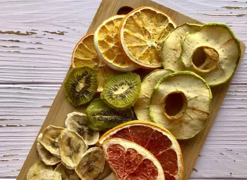 میوه خشک تزیینی؛ خانگی صنعتی 4 نوع موز کیوی انبه apple